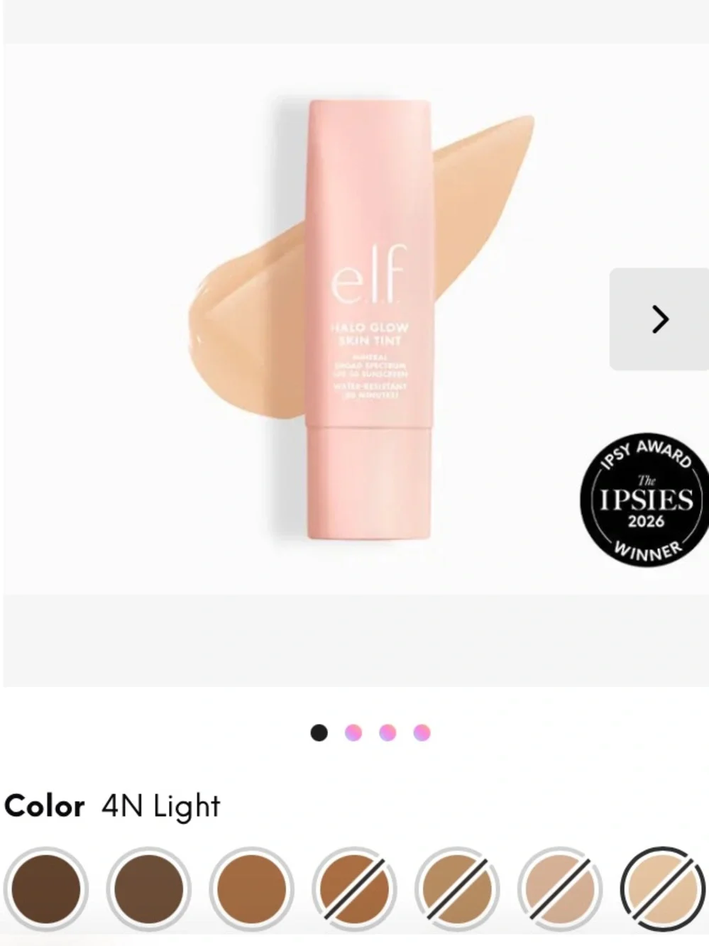 Elf Halo Glow Skin Tint Mineral Sunscreen SPF 20 4N Light (Sheer Glow Foundation
